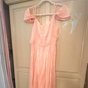 FP Ethereally pretty pink silk gauze maxi dress XS